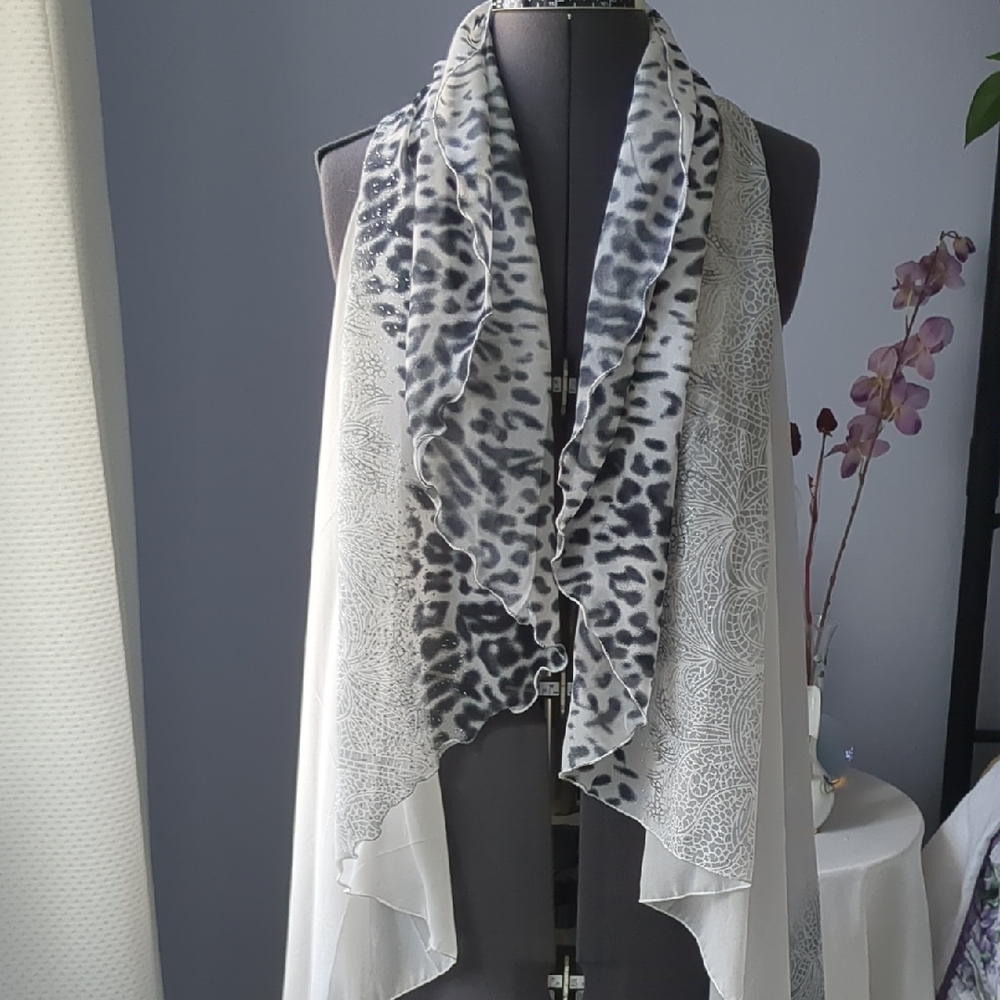 Leopard Print Sheer Vest